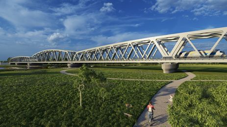 Most kolejowy przez rzekę Odrę