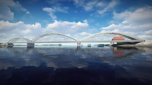 Most kolejowy przez Regalicę<br />w Szczecinie Podjuchach